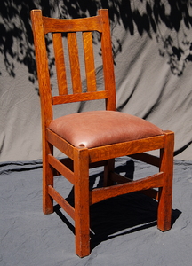 Set of 6 Stickley Brothers Dining Chairs including one arm chair, signed.